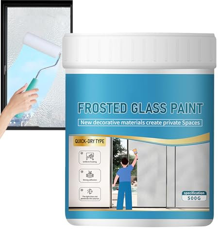 Vernice impermeabile a base d'acqua, rivestimento privacy 500 G | Trattamento per finestre per bagno, doccia, porta scorrevole, arte bottiglia, fai da te, decorazioni satinate