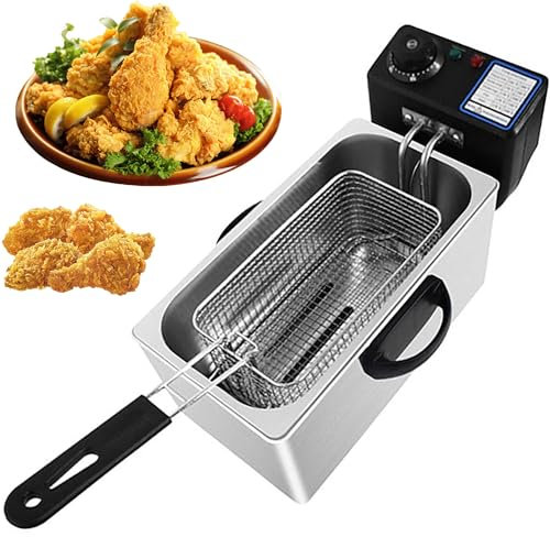 Electric Deep Fryer, 2000W Deep Fat Fryer Stainless, 4L Capacity, Easy Cleaning, Temperature Control, Removable Oil Basket