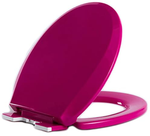 Brigtviee Toilettendeckel, WC Sitz mit Absenkautomatik, Klodeckel mit Schnellverschluss, Leicht zu Reinigen, Klobrille aus PP, O-Form Toilettensitz, WC Deckel, Toilettenbrille,Rose red,36x41cm