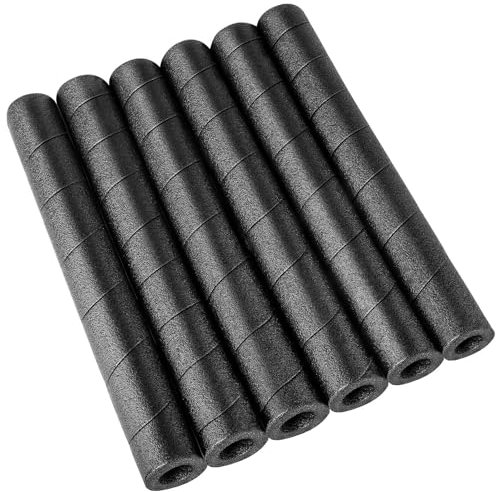 Lot de 6 cache-tuyaux en mousse souple multi-usages pour intérieur et extérieur, 40 cm, noir