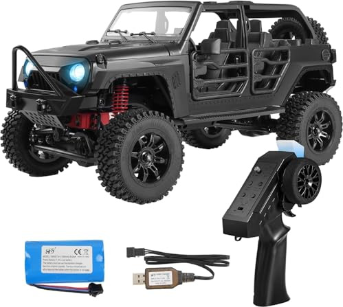 ARRIS 1/12 Maßstab RC Crawler, MN-82S LC79 RTR RC Truck 4x4 Off Road Fahrzeuge 2.4GHz RC Modell für Erwachsene Hobby Spielzeug (Schwarz-MN128)