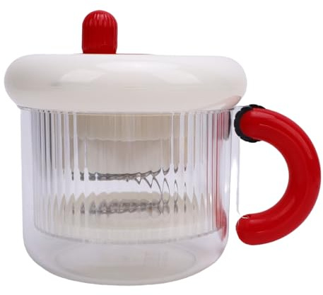 Passoire à yaourt grec, mini pots en verre de grande capacité, récipients à yaourt avec couvercles et sac à mailles fines pour la séparation du lactosérum, convient au lait de (Rouge)