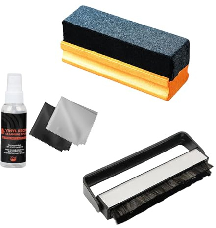 SHOOYIO Komplettes Plattenspieler-Reinigungsset mit Flanell-Bürste, ABS-Werkzeugen und statischen Formeln für Audiophile, Vinyl, Schallplatten-Set mit Bürste und Flüssigkeit