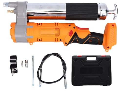 Garosa Pistola per Grasso a Batteria 2 in 1 Maniglia Rotante 8000-12000 PSI Pompa per Grasso Alimentata a Batteria a Doppio Caricamento con Tubo di Prolunga da 39,4 Pollici e Custodia