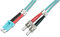 DIGITUS DK-2531-02/3, Cable De Fibra Óptica OM3, 2 m, LC a ST, Dúplex, 1/10/40/100 Gbit/s, Cable LAN De Fibra Óptica Multimodo MM, Tipo De Fibra: 50/125 µ, Turquesa (Aqua)