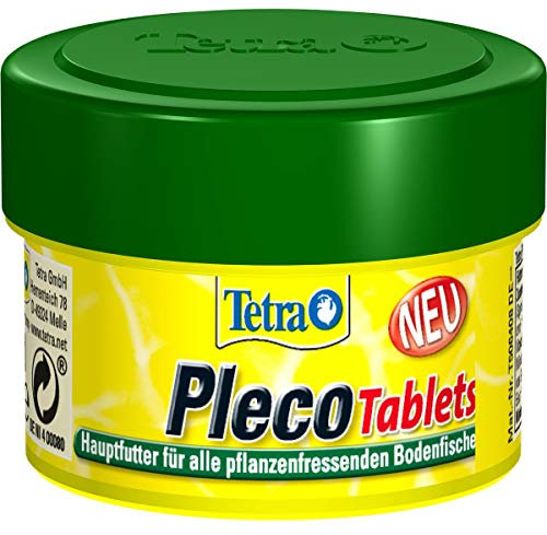 Tetra Pleco Tablets – Nährstoffreiches Fischfutter für alle pflanzenfressenden Bodenfische (z.B. Welse), 58 Tabletten Dose