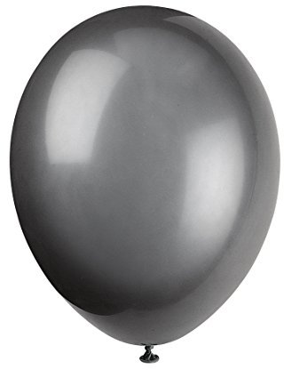 Unique Party Supplies 80014 Latex-Party-Luftballons - 30 cm - Schwarz - 10er-Pack