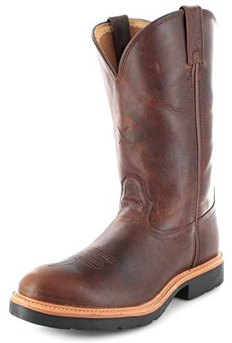 Twisted X Boots Herren Cowboy Stiefel 1737 Cowboy Work Lederstiefel Westernreitstiefel Braun 43 EU