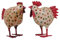 EXNER Deko-Huhn Garten-Huhn Garten-Deko Metall bemalt Preis für 2 Stück Hahn und Huhn