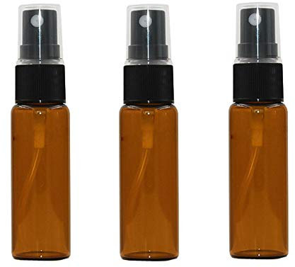 12 botellas de cristal de 15 ml de color marrón con pulverizador para aceites esenciales, botellitas pequeñas para rellenar, botellas de espray de vidrio, perfume y agua facial, recargables, lavables
