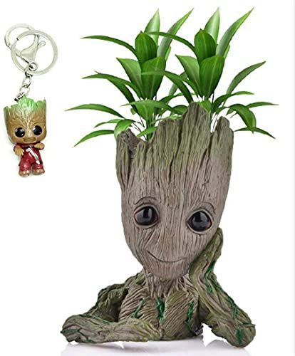 Baby Groot Maceta - Maravillosa Figura de acción Maceta Guardianes de la Galaxia (para Plantas y bolígrafos) - Perfecto como Regalo - Soy Groot