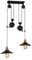 COCOL pendelleuchte vintage 2 flammig Industrie stil, Metall Pulley-Anhänger Loft-Deckenleuchte Pendelleuchte Retro Kronleuchter für Esszimmer/Wohnzimmer/Küche/Café(Schwarz mit glas)