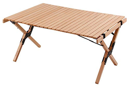 Human Comfort Camping Roll Tisch Garten Klapptisch Falt Lamellen Groß Holz 90x60