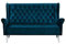 MOEBLO Ohrensofa 3 Sitzer Sofa Couch Garnitur Stoff Samt (Velour) Glamour Wohnlandschaft Chesterfield - Velo (Dunkelblau, 3-Sitzer)