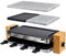 Syntrox Germany RAC-1500WB Lugano Raclette mit 4 Platten mit antihaftbeschichteter Grillplatte und Natursteinplatte (Heißer Stein) für 8 Personen, Holz Design