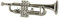 Metall-Emaille-Brosche Trompete Jazz Band Musik Silber Ton (verchromt)