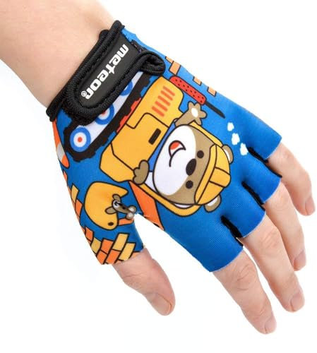 meteor Guantes de Ciclismo Niñas y Niños - Guantes Bicicleta para Infantil MTB BMX Carretera Montaña sin Dedos