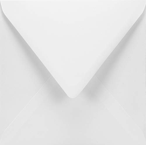 Netuno 25 quadratische Briefumschläge Weiß 155 x 155 mm 120g Aster Smooth White weiße Briefhüllen quadratisch für Einladungen Hochzeit Geburtstag Taufe Kommunion wedding invitation envelope white