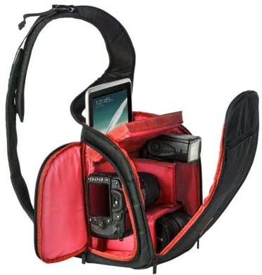 DRF Kameratasche SLR Kamera iPad Sling Bag Rucksack Wasserdicht BG252 (Rot)