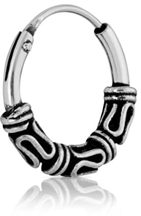 NKlaus Einzel 925er Sterling Silber keltische Bali Creole 12 mm wikinger Ohrschmuck 2013