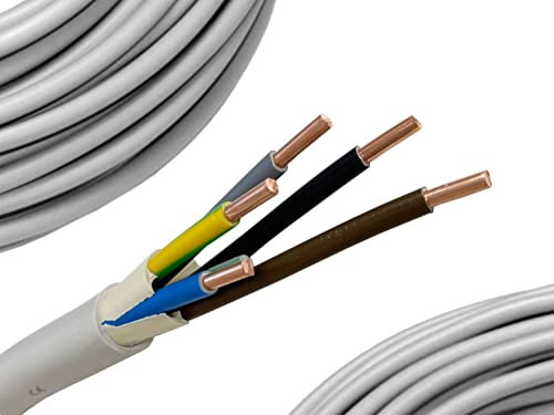 NYM-J 5x2,5mm² Feuchtraumkabel Mantelleitung 10-100 Meter, Länge:100 Meter