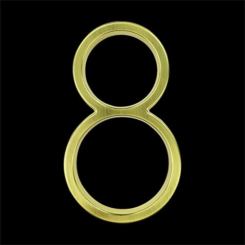 Goldene 3D-Hausnummer, 12,7 cm, modern, satiniertes Messing, Adressnummern, digitales Outdoor-Schild, Zinklegierung, galvanisierte Außenbeschilderung, Ziffer für Hof, Straße, Briefkasten, wetterfest
