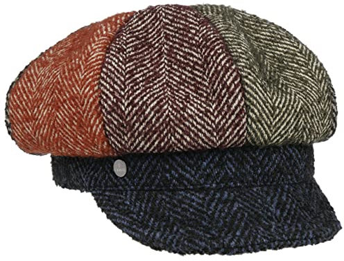 LIERYS Multicolour Herringbone Ballonmütze - Mehrfarbige Kappe - Damencap mit Fischgrätmuster - Unisex - Herbst/Winter - Made in Italy bunt One Size