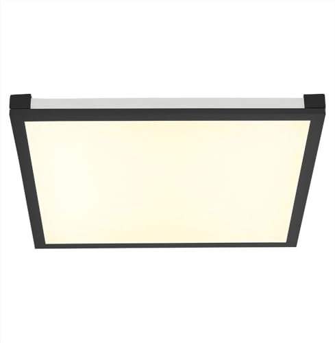 etc-shop Panel Deckenleuchte Schlafzimmer Backlight Deckenlampe RGB LED Panel CCT Fernbedienung, Metall Kunststoff schwarz, 24W 1400lm warmweiß-kaltweiß, BxH 45x7,1 cm