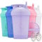 Hydra Cup ProFlow kleine Shaker-Flaschen für Protein-Shakes, Shaker-Becher mit Kugel, Schneebesen, Shaker-Flasche mit Griff, für unterwegs, BPA-frei, leuchtende Farben, 5 Stück