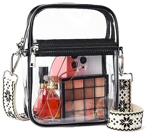 BOSTANTEN Durchsichtige Tasche Damen, Crossbody Schultertasche mit Verstellbarem Gurt Wasserdichte Transparente Tasche für Konzerte, Sport, Arbeitsfestivals