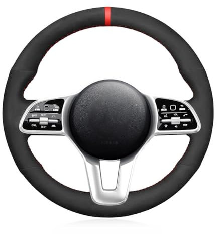 Passend für Mercedes-Benz Sprinter 2018–2023, handgenähter Auto-Lenkradbezug, kratzfester Auto-Lenkradbezug, Leder