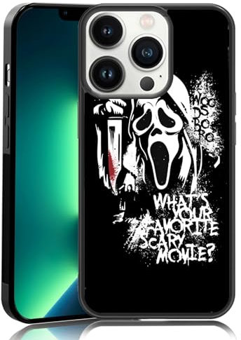 MMYAJT Favorite Scary Phone Case Compatible with iPhone 13 Pro, Scream iPhone Case Shockproof Black and White Phone Halloween Funny Cover Gift for Boy Girl Men Women
