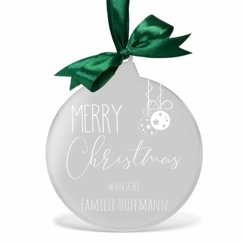 Personalisierte Christbaumanhänger Weihnachten - Christbaumkugel Weihnachtskugeln in Milchglasoptik - Christbaumschmuck Acrylglas - Baumschmuck Deko Weihnachten gestalten