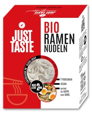 Just Taste BIO RAMEN NUDELN 300G | Vegan | Servierfertig in 2 Minuten | 2 Portionen