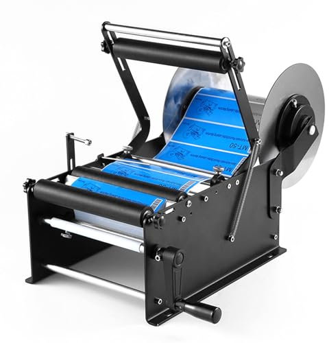 COYEUX Manual Round Bottle Labeling Machine, Bottle Label Applicator, with Swing Arm, for Plastic Bottle Glass Beer Bottle 15-30pcs/min