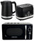 Hamilton Beach Kettle, Toaster & Microwave Set, Ella, 1.7L Electric Kettle, Wide Slot Toaster 2 Slice, Microwave, 20L Retro, Kettle & Toaster Set, Black - ELLABB