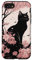 Coque pour iPhone SE (2020) / 7 / 8 Adorable esthétique de chat en fleurs de cerisier japonaises roses
