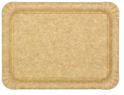 Monouso | 50 Bandejas de Cartón, 18 x 24cm, 345g/m² | Bandejas para Pastelería, Color Kraft, Presentación, Repostería