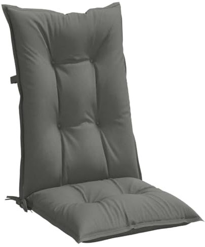 vidaXL Hochlehner-Auflagen 4 STK. Melange Dunkelgrau 120x50x7 cm Stoff