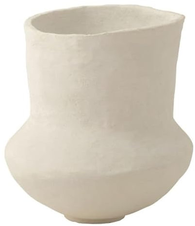 Pot en Papier Maché Archaique 45cm Blanc