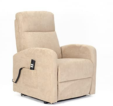 Sime DE-2 ANPASSBAR relaxsessel elektrisch 2 Motoren, unabhängig verstellbares Rückenlehnen-Fußteil 2 Räder unverformbarer Sitz Mikrofaser fernsehsessel mit aufstehhilfe seniorensessel Kamel