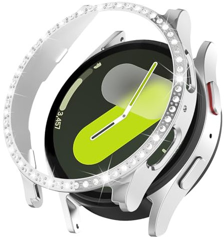 Glitzer Diamant Hülle für Samsung Galaxy Watch 7 Schutzhülle 40mm/44mm Damen,Hart PC Cover Leicht Kantenschutz Smartwatch Ersatzgehäuse Case für Galaxy Watch 7 Schutz[Kein Bildschirm][HD][Sensitive]