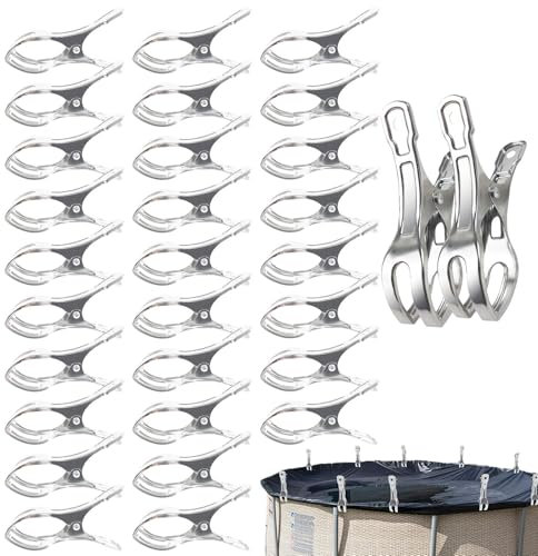 Swimming Pool Lid Clips | Windproof Clips Pool Clamps - Pool Clips Tarp Clamps, Awning Cover Fasteners Stainless Steel Cover Clamps, Swimming Pool Accessories