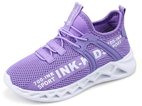 700-INK Scarpe da Corsa Bambini Scarpe Ginnastica Ragazza Scarpe Sportive Running Sneakers Casual Viola EU39