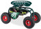 Relaxdays fahrbarer Gartensitz, höhenverstellbar, 150 kg, Stauraum, Rollsitz für Gartenarbeit, Stahl, Luftreifen, grün