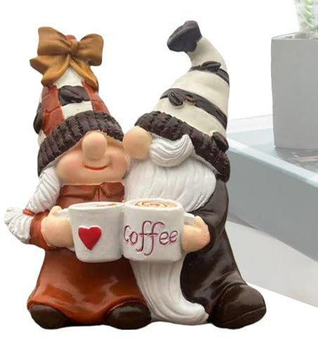 Kaffee Zwerge Figuren Valentinstag Wichtel Statue Kleine Zwerge Harz Kaffee Bar Zubehör Wandregal Niedliche Dekoration Urlaub Home Decor Festliche Ornamente