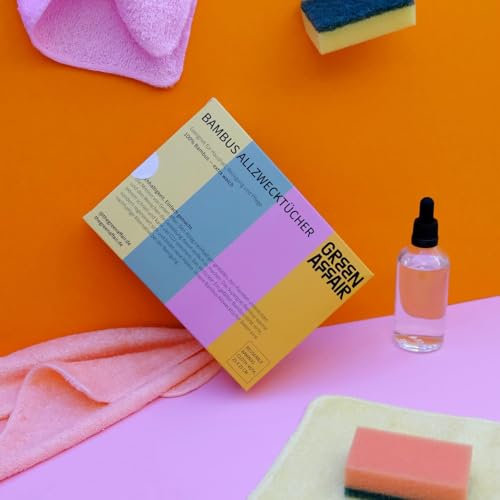 Bambus Allzwecktücher 4er-Set (25×25 cm) – 100 % natürliche Bambusfasern | Wiederverwendbar, fusselfrei & saugstark | Nachhaltige Reinigungstücher für alle Putzarbeiten im Haushalt, Auto & Alltag