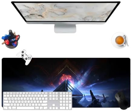 Générique Destiny 2 Gaming Mouse Mat Under Desk Decor, 800 x 300 x 3 mm Waterproof Gaming Mouse Mat and Non-Slip Rubber Base Surface