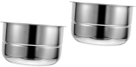 jojofuny 2 Sets Liner Tiger Rice Cooker Inner Pot Smart Kettle Fryer Saucepan Cooking Pot Container Steamer Pan Pots Electric Hot Pot Casserole Pot with Lid Wok Stainless Steel Silver