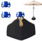 1 juego de sombrilla de playa con peso base - Tela Oxford 600D para sombrilla de sol, bolsas de arena rellenables, soporte de sombrilla de playa resistente, ancla de arena para patio al aire libre y